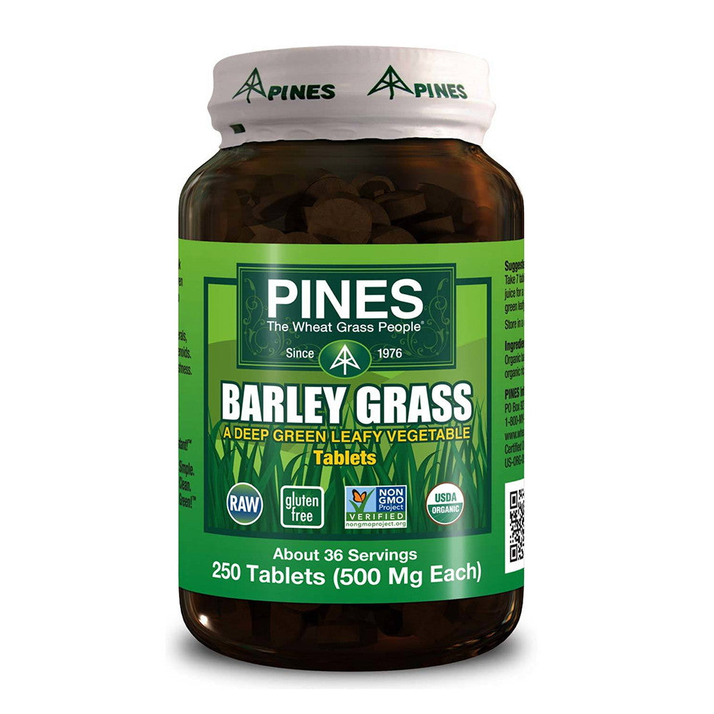 Pines Barley Grass Tablets, Green Leafy Vegitable, 250 Ea