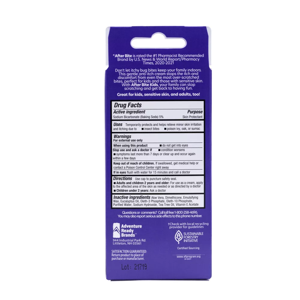 After Bite Itch Eraser Kids Cream, Sensitive, 0.7 Oz