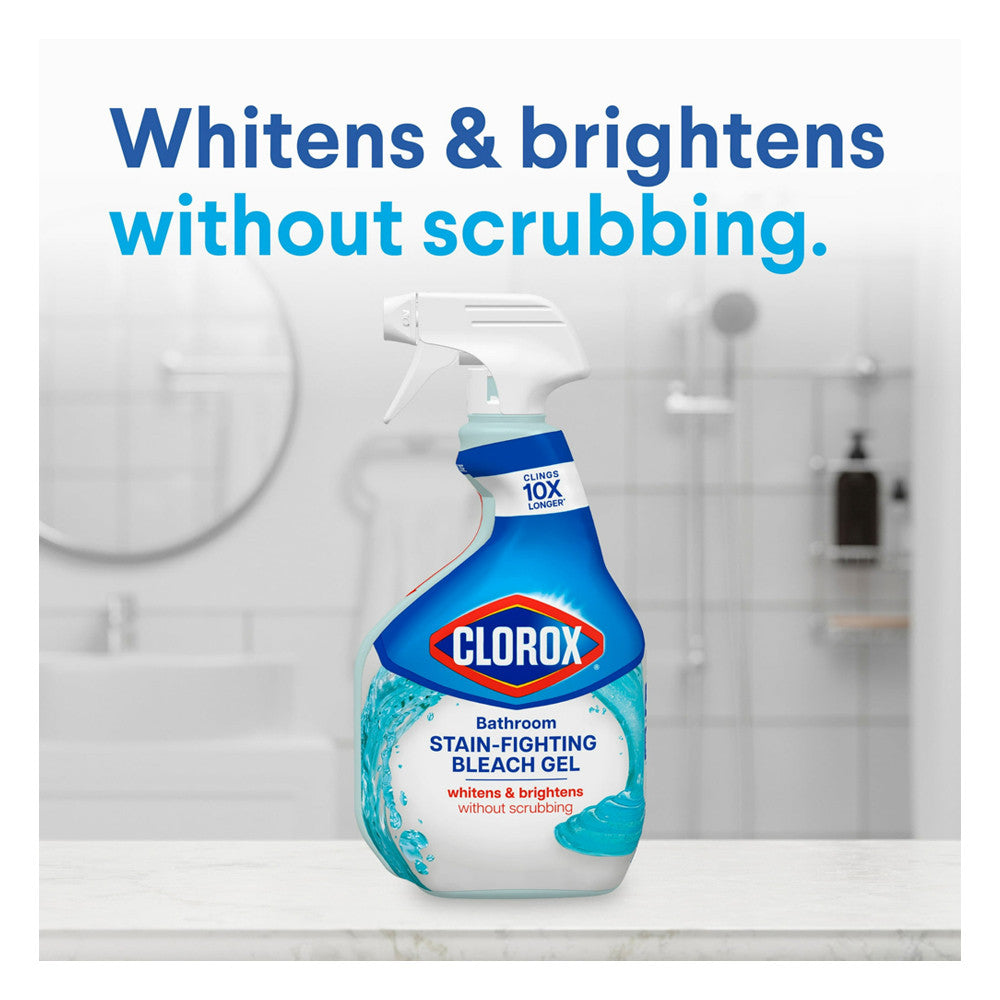 Clorox Bathroom Bleach Gel Multi Surface Cleaner Spray, 30 Oz