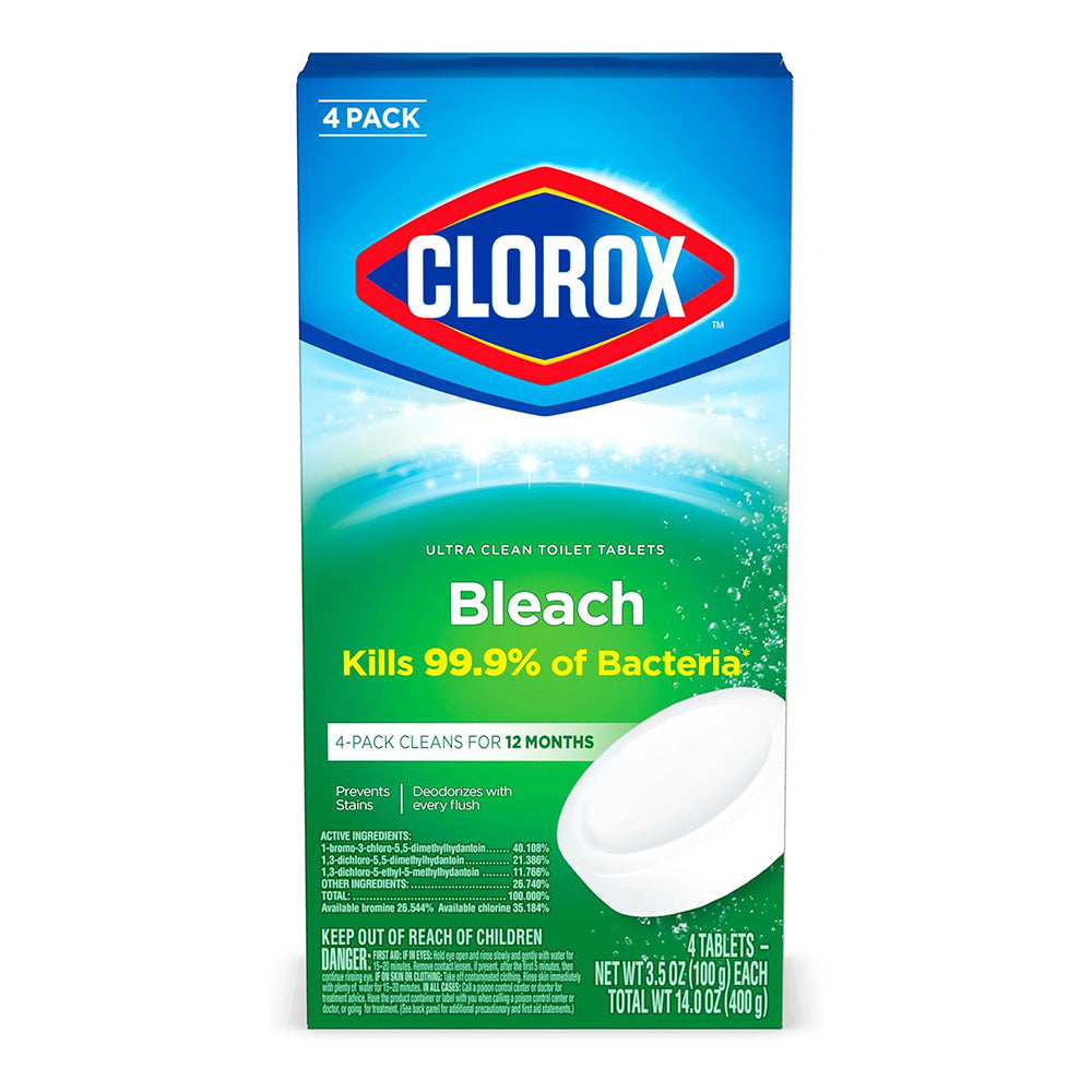 Clorox Ultra Clean Toilet Tablets Bleach 4 Tablets 14Oz (400g)
