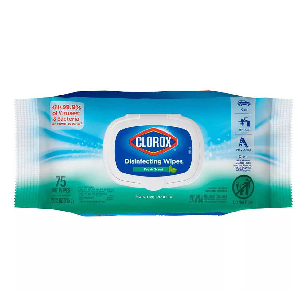 Clorox Disinfecting Wipes Kills Germs Fresh Scent 75Ea