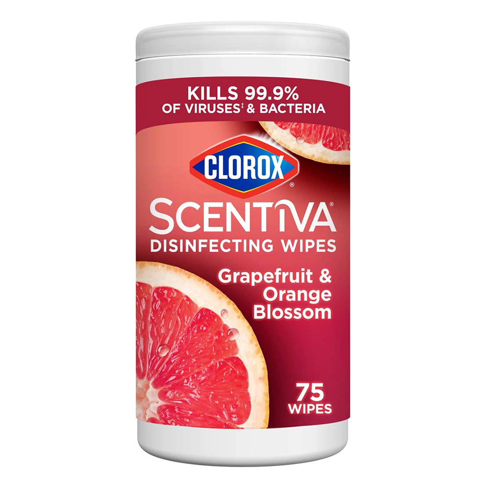 Clorox Scentiva Disinfecting Cleaning Wipes Grapefruit and Orange Blossom 75 Ea
