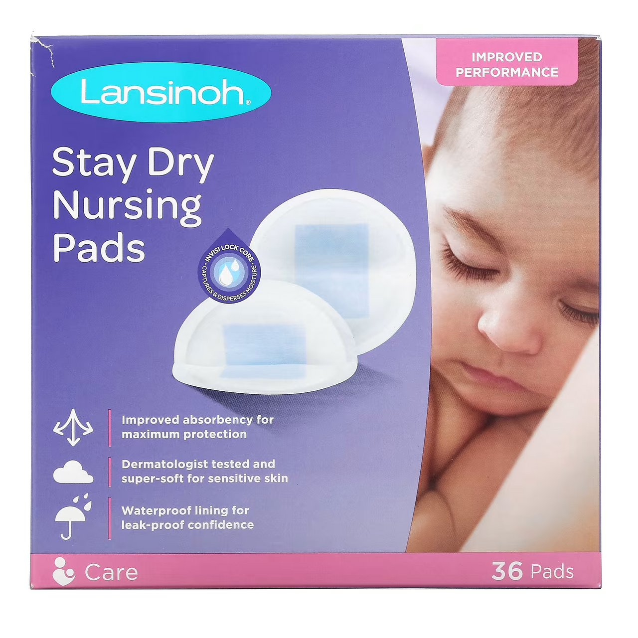 Lansinoh Disposable Stay Dry Nursing Pads For Breastfeeding Mothers - 36 Ea