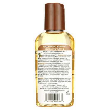 Hollywood Beauty Jojoba Hair Oil Hydrates And Conditions, 2 Oz