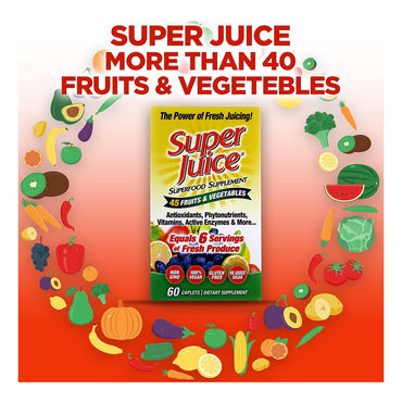 Super Juice Vegetable, Fruit And Botanical Daily Multi Phyto-Nutrient Formula, 60 Caplets