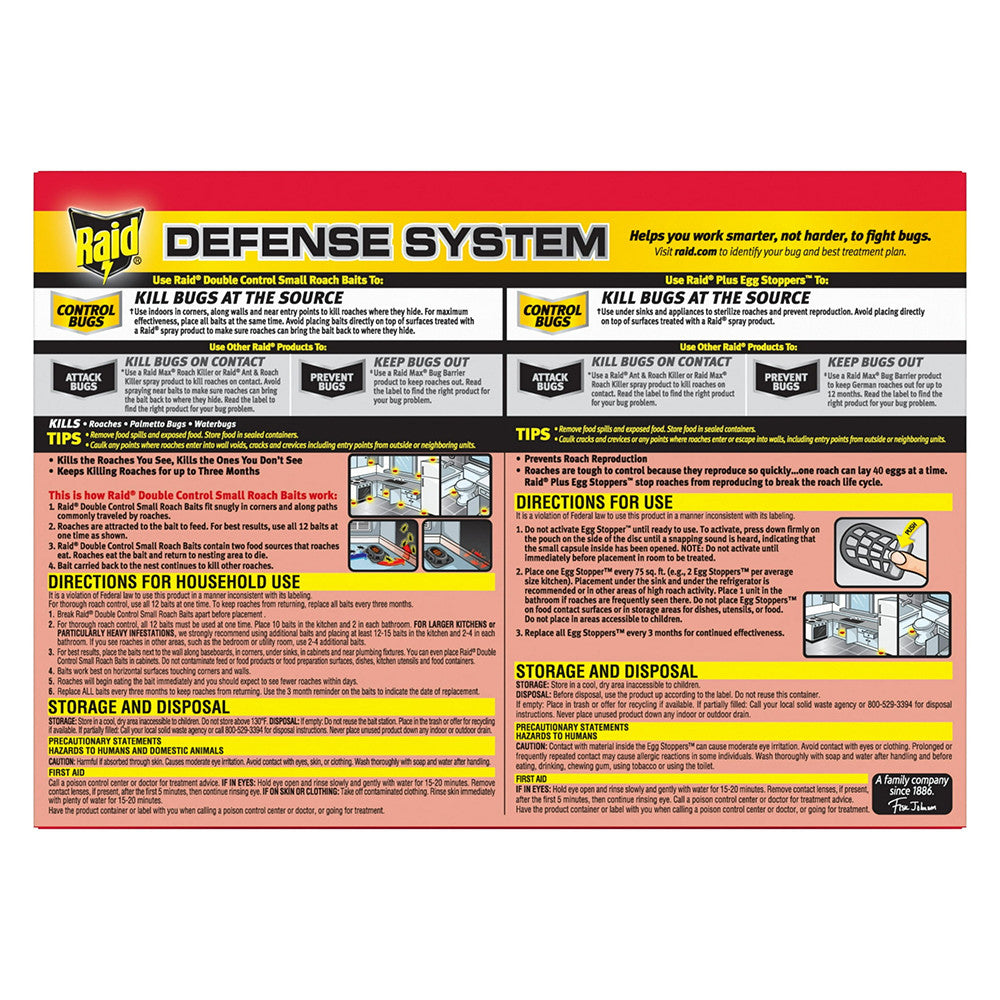 Raid Double Control Small Roach Baits Plus Egg Stoppers - 15 Baits