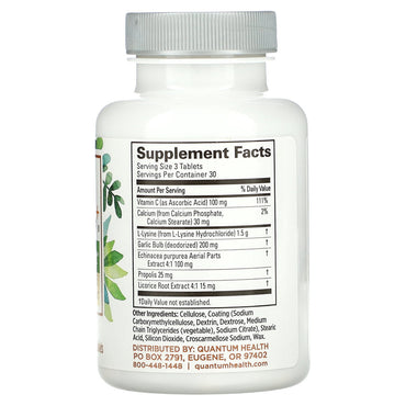 Quantum Health Super Lysine Plus Immune Support Tablets, 90 Ea