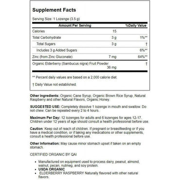 Thera Zinc Organic Therazinc Lozenges Elderberry Raspberry 18 Ea