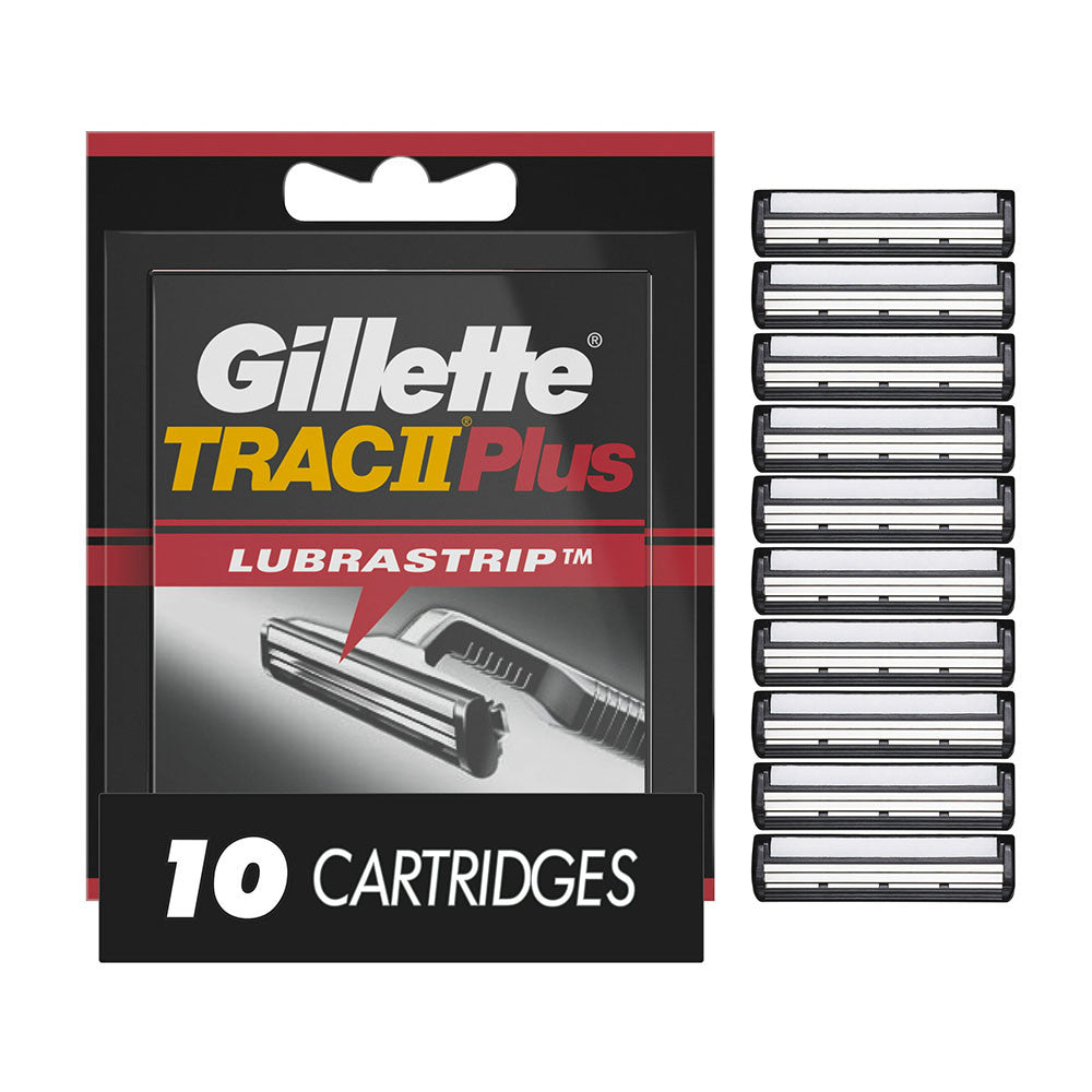 Gillette Trac II Plus Lubrastrip Shaving Refill Cartridges, 10 Ea