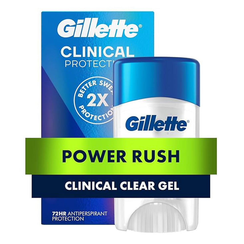 Gillette Clinical Clear Gel Deodorant Power Rush Strong Odor and Sweat Protection 1.6Oz (45g)