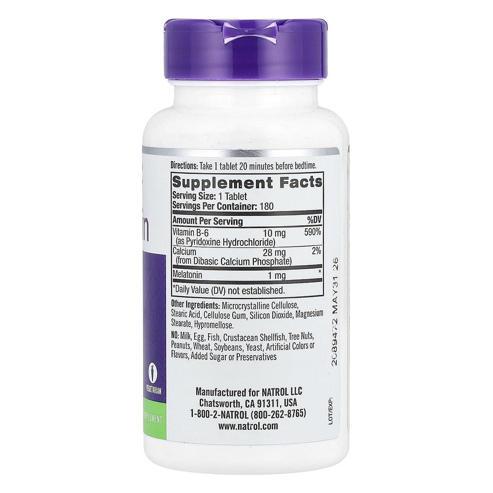 Natrol Melatonin 1Mg Tablets Natural Restful Sleep Aid 180 Tablets