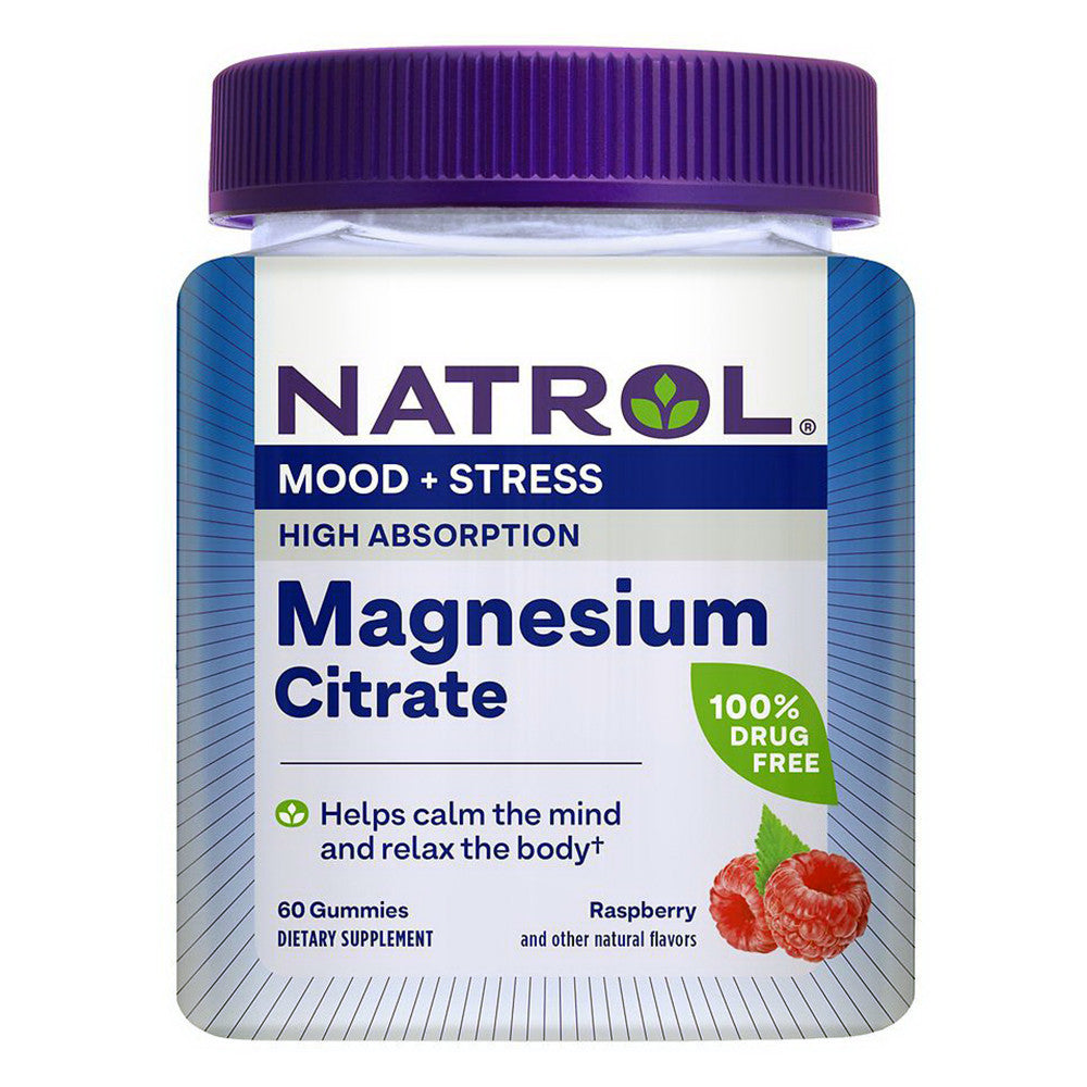 Natrol Mood and Stress Magnesium Citrate Gummies, Raspberry Flavor, 60 Ea