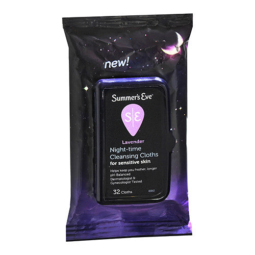 Summers Eve Lavender Night-time Cleansing Cloth For Sensitive Skin - 32 ea