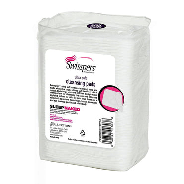 Swisspers Premium Ultra Soft Facial Cleansing 100% Cotton Pads, 50 Ea