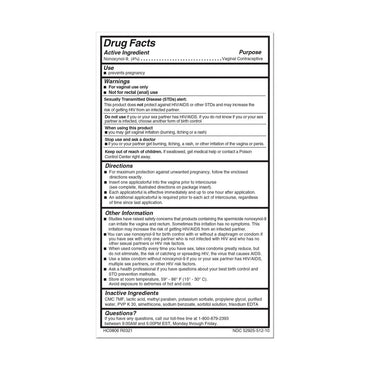 VCF vaginal Contraceptive Gel for Prevention of Pregnancy, 10 EA