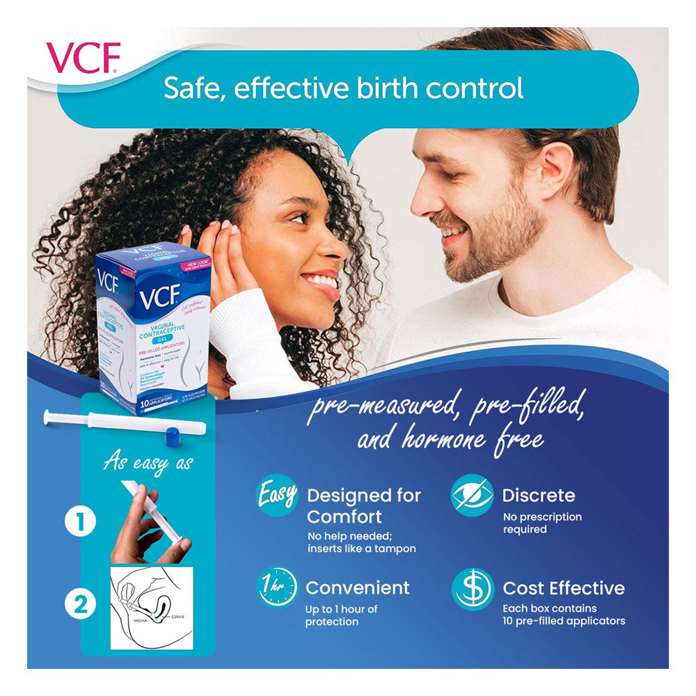 VCF vaginal Contraceptive Gel for Prevention of Pregnancy, 10 EA