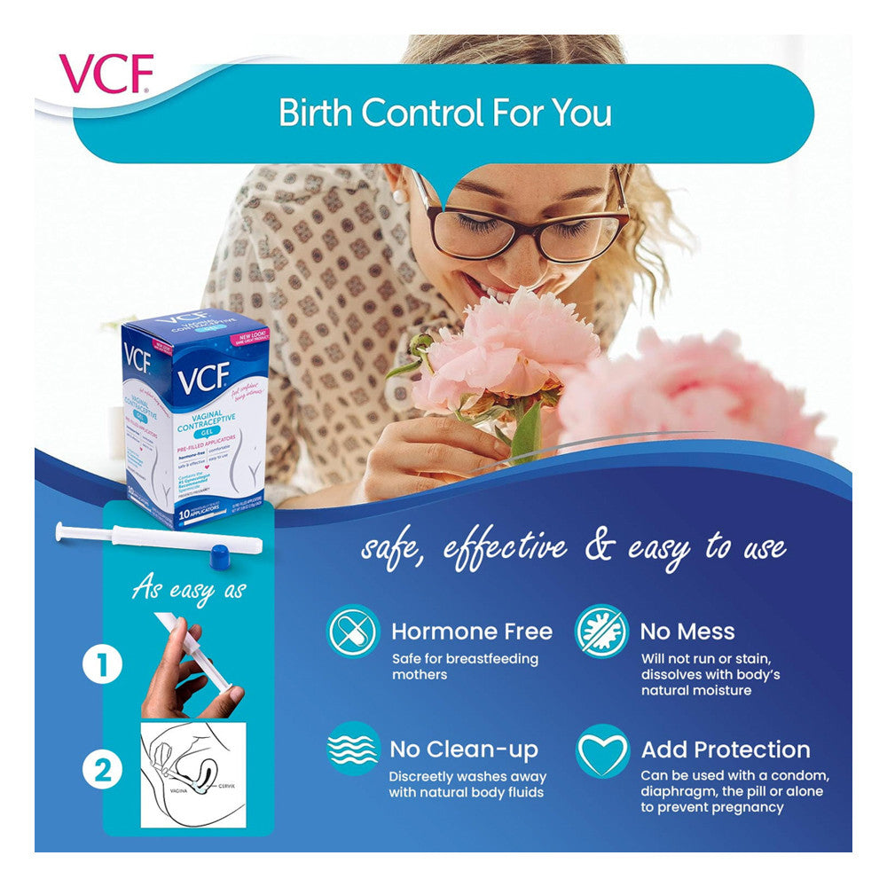VCF vaginal Contraceptive Gel for Prevention of Pregnancy, 10 EA