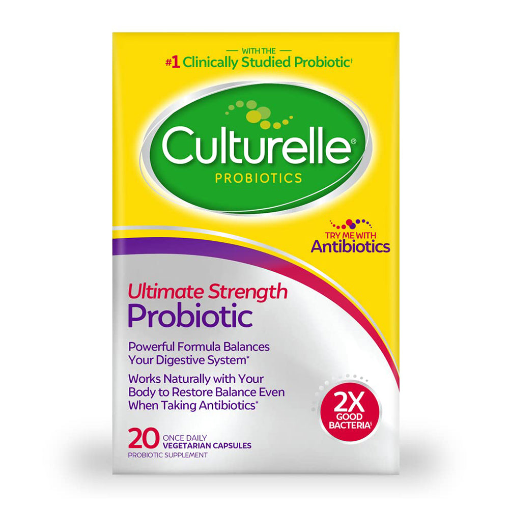 Culturelle Ultimate Strength Probiotic Capsules for Daily Digestive Health and Gut Balance 20Ea