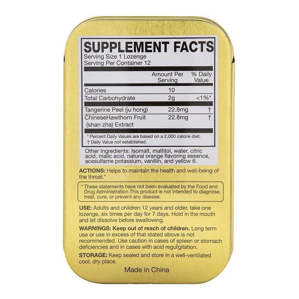 Solstice Medicine Golden Throat Lozenge Herbal Supplement, Luo Han Guo Flavor, 12 Ea