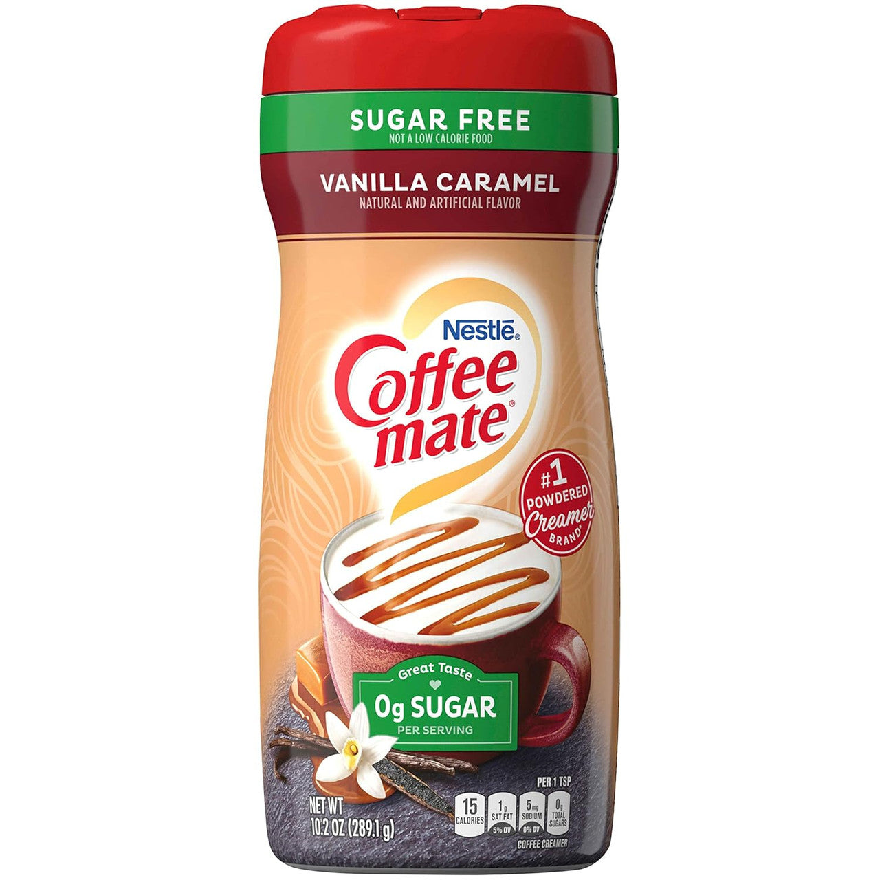 Nestle Coffee-mate Vanilla Caramel, Sugar Free Powder Creamer, 10.2 Oz