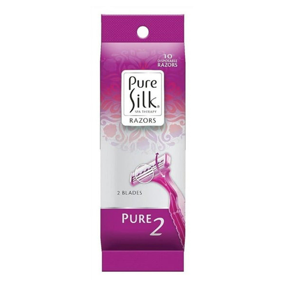 Pure Silk Razors Disposable with Two Blades 10Ea