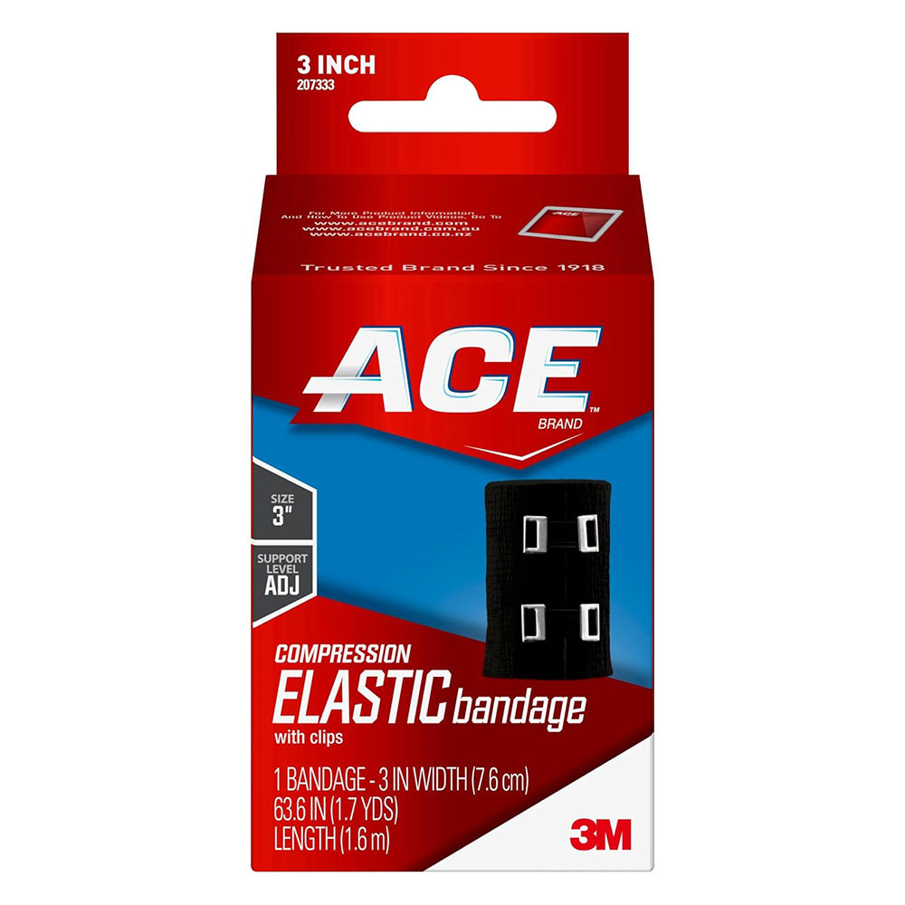 3M ACE Compression Elastic Bandage 3 Inch with Clips Dressing 1Ea