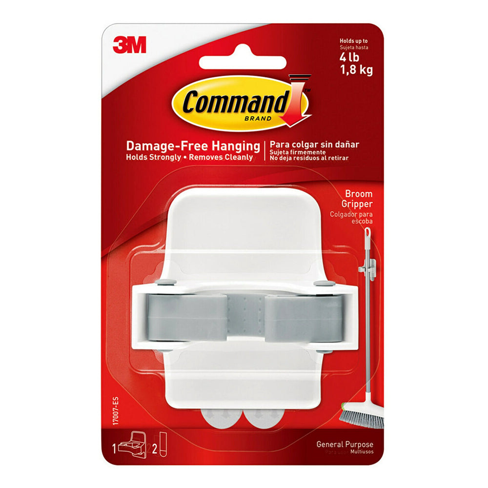3M Command Broom Gripper Heavy Duty Wall Holder Organizer 1Ea