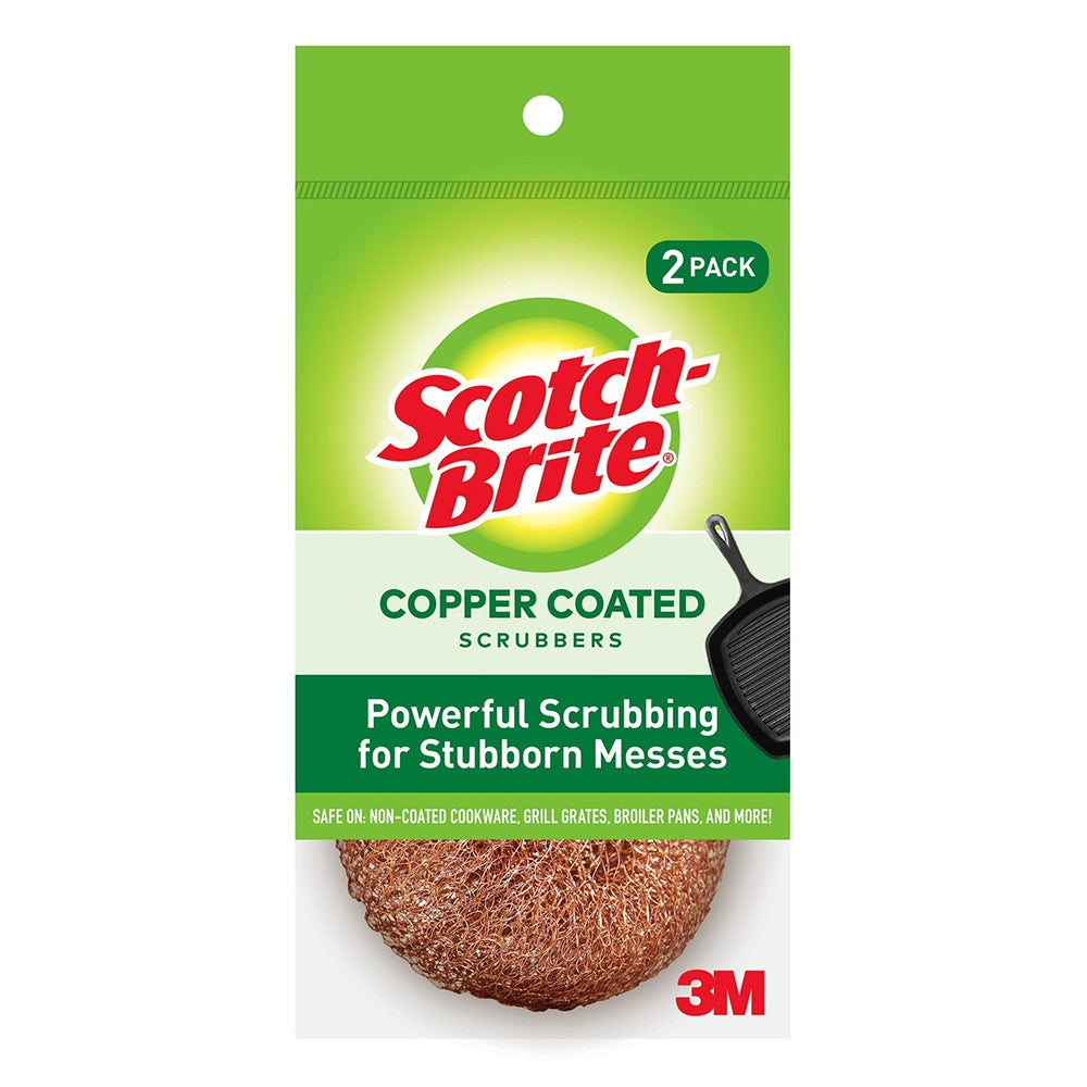 Scotch Brite Copper Coated Scrubbers and Easy to Rinse Out 2Ea