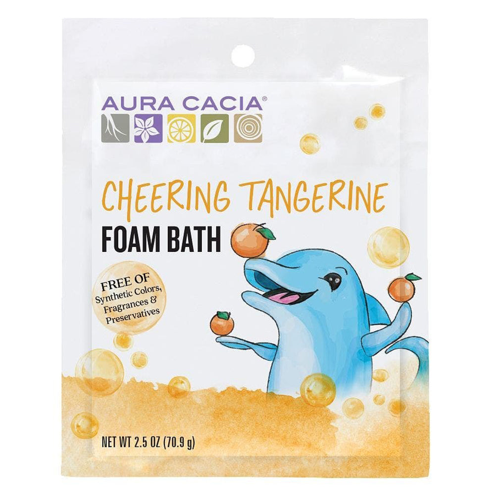 Aura Cacia Cheering Tangerine Foam Bath for Kids Uplifting and Refreshing Aromatherapy 2.5Oz (70.9g)