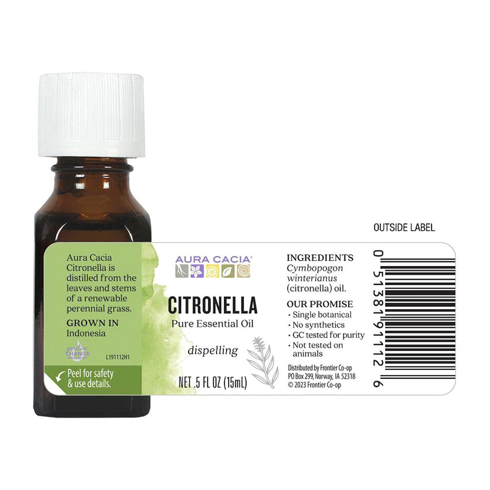 Aura Cacia 100% Pure Essential Oil Stabilizing Citronella Java, 0.5 Oz