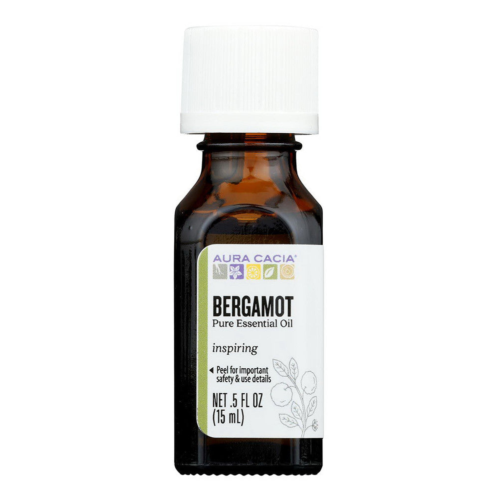Aura Cacia Essential Oil, Bergamot 100% Pure Essential Oil Uplifting, 0.5 oz
