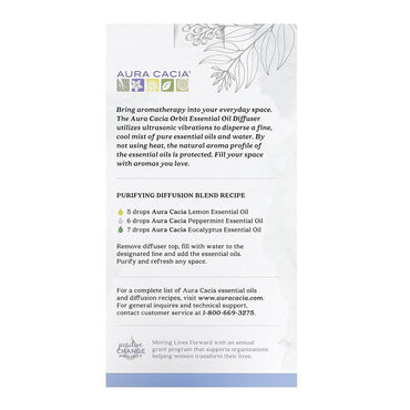 Aura Cacia Orbit Usb Ultrasonic Essential Oil Diffuser, 1 Ea