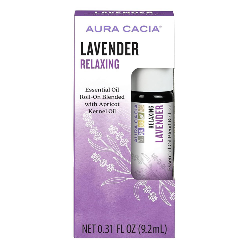 Aura Cacia Lavender Essential Oil Roll On Aromatherapy 0.31Oz (9.2ml)