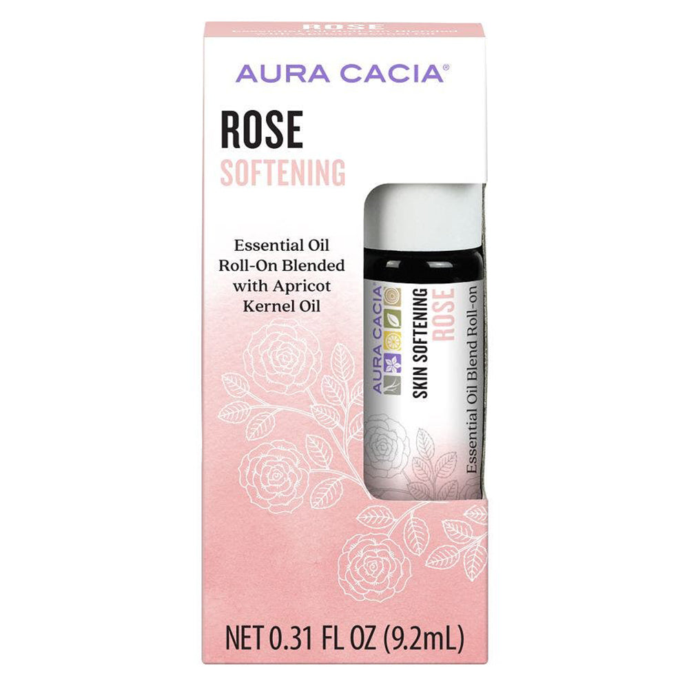 Aura Cacia Rose Roll On for Soothing and Skin Nourishing 0.31Oz (9.2ml)