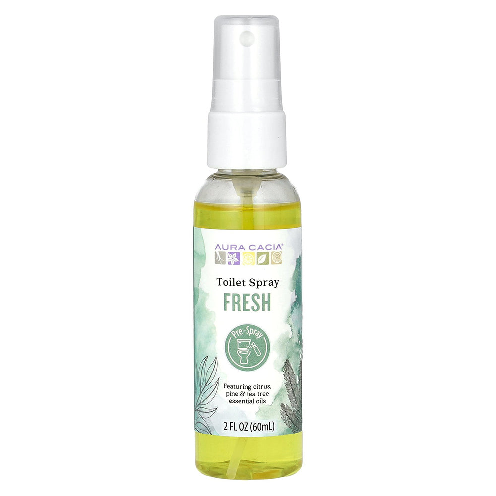 Aura Cacia Fresh Toilet Spray for Freshening Air 2Oz (60ml)