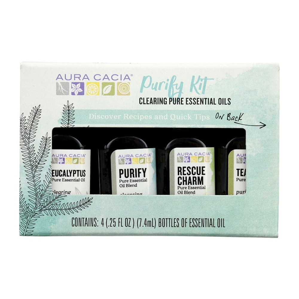 Aura Cacia Clearing Pure Essential Oil Purify Kit, 4 Ea
