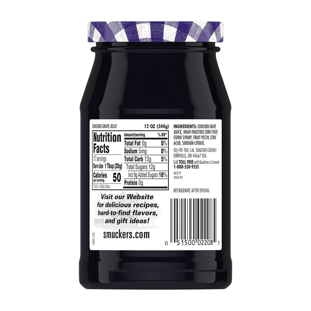 Smuckers Concord Grape Jelly, 12 Oz