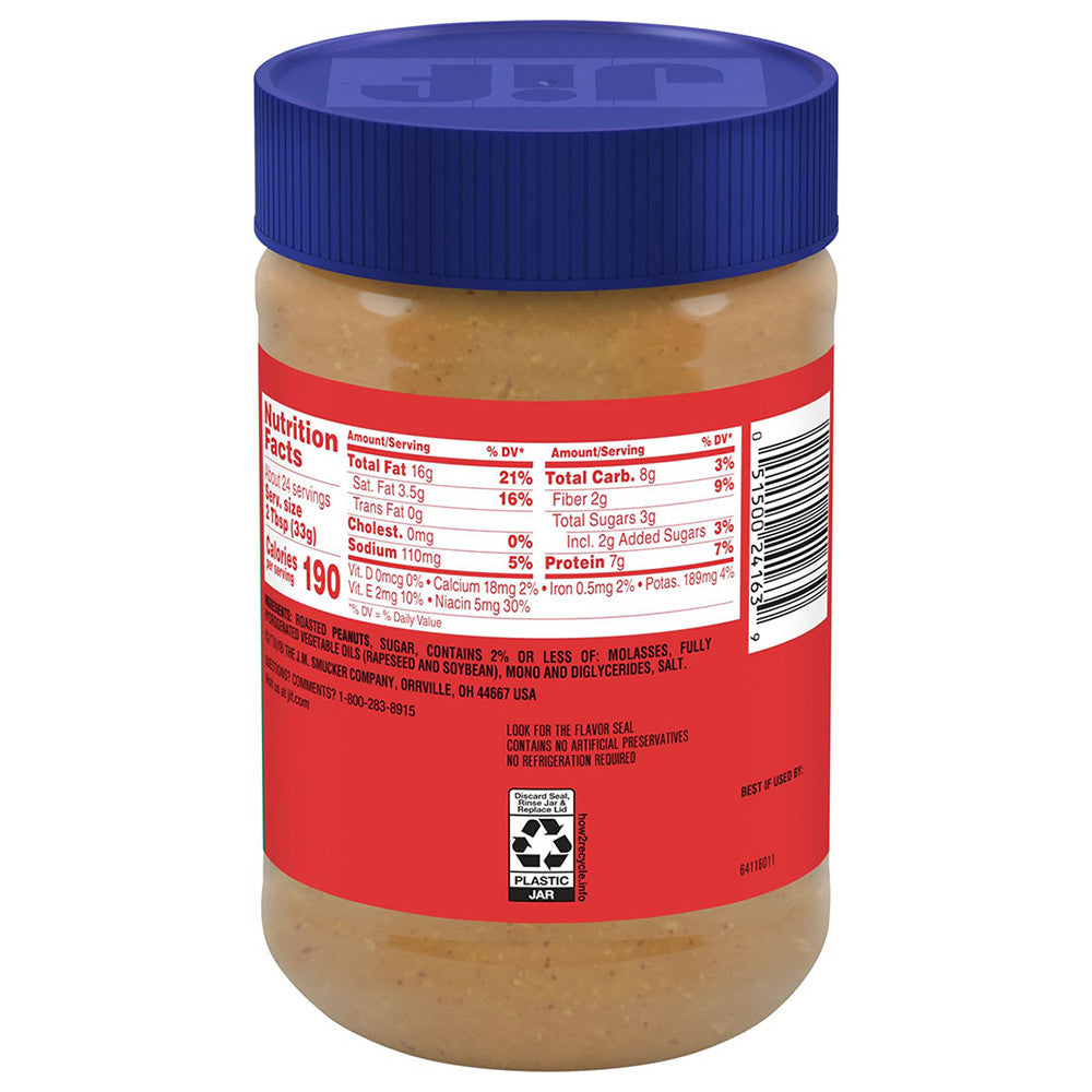 Jif Extra Crunchy Peanut Butter Jar, 28 Oz