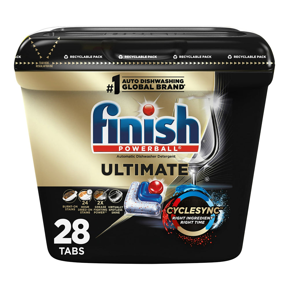 Finish Ultimate Dishwasher Tablets Premium Cleaning and Sparkling Shine 28Ea
