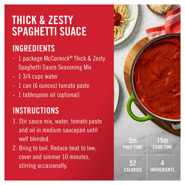 McCormick Thick & Zesty Spaghetti Sauce Mix, 1.37 oz