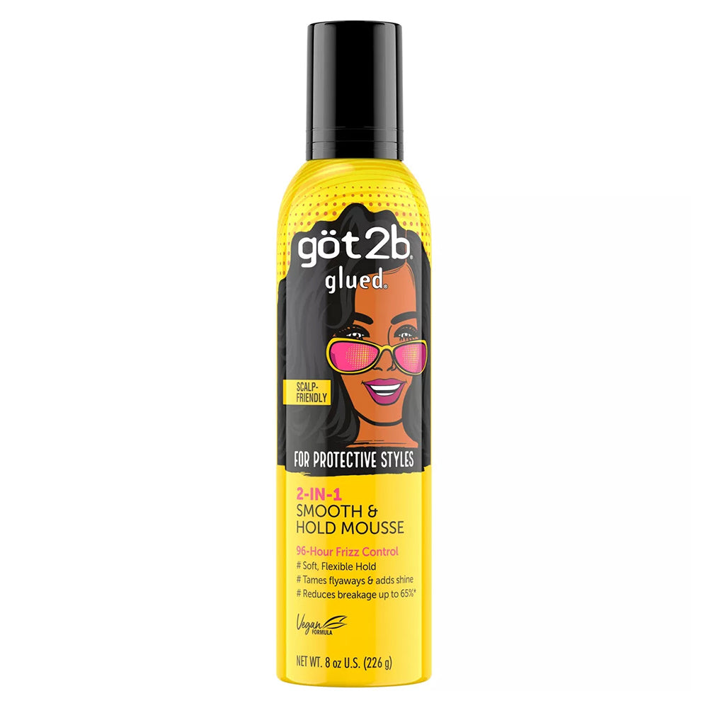 Got2b Glued 2 in 1 Smooth and Hold Hair Mousse, 8 Oz