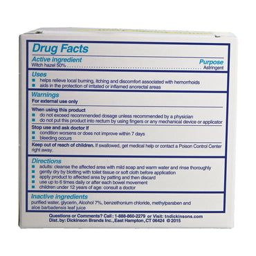 Hemorrhoidal Pads Witch Hazel With Aloe - 100 Ea