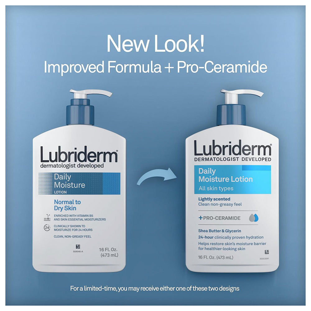 Lubriderm Daily Moisture Lotion Lightly Scented with Shea Butter and Glycerin, 16 Oz