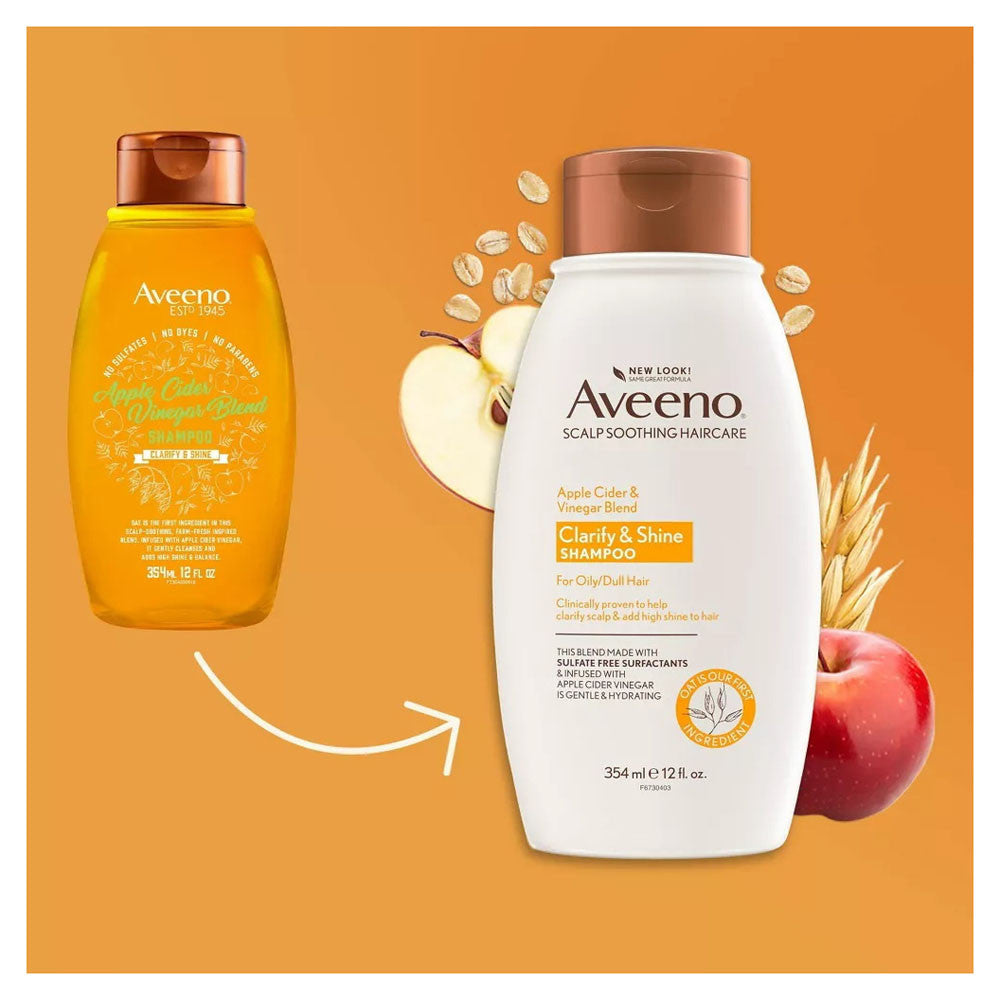Aveeno Hair Shampoo Apple Cider Vinegar Blend, 12 Oz