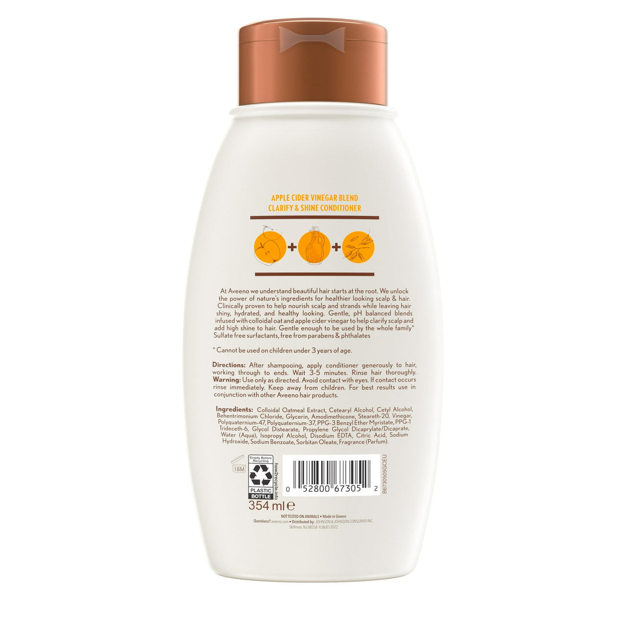 Aveeno Conditioner Apple Cider Vinegar, Shine Boosting, 12 Oz