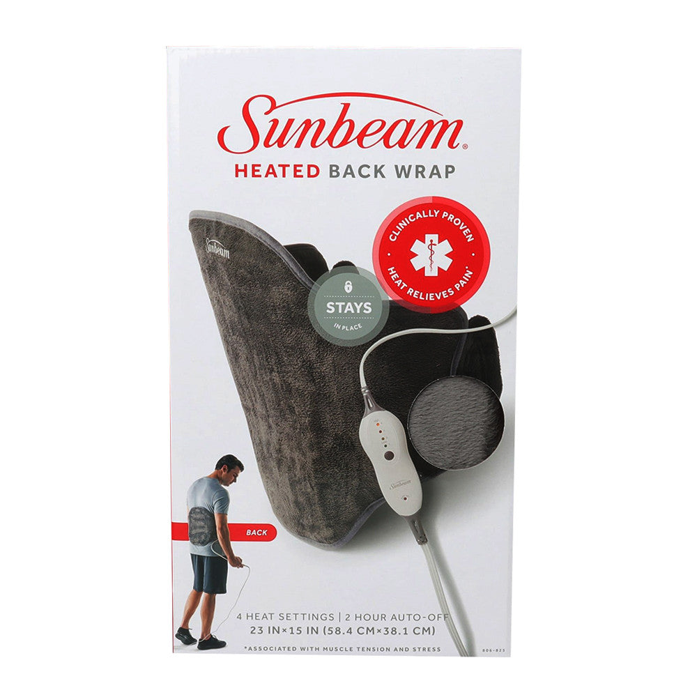 Sunbeam Heated Back Wrap, Gray, 1 Ea
