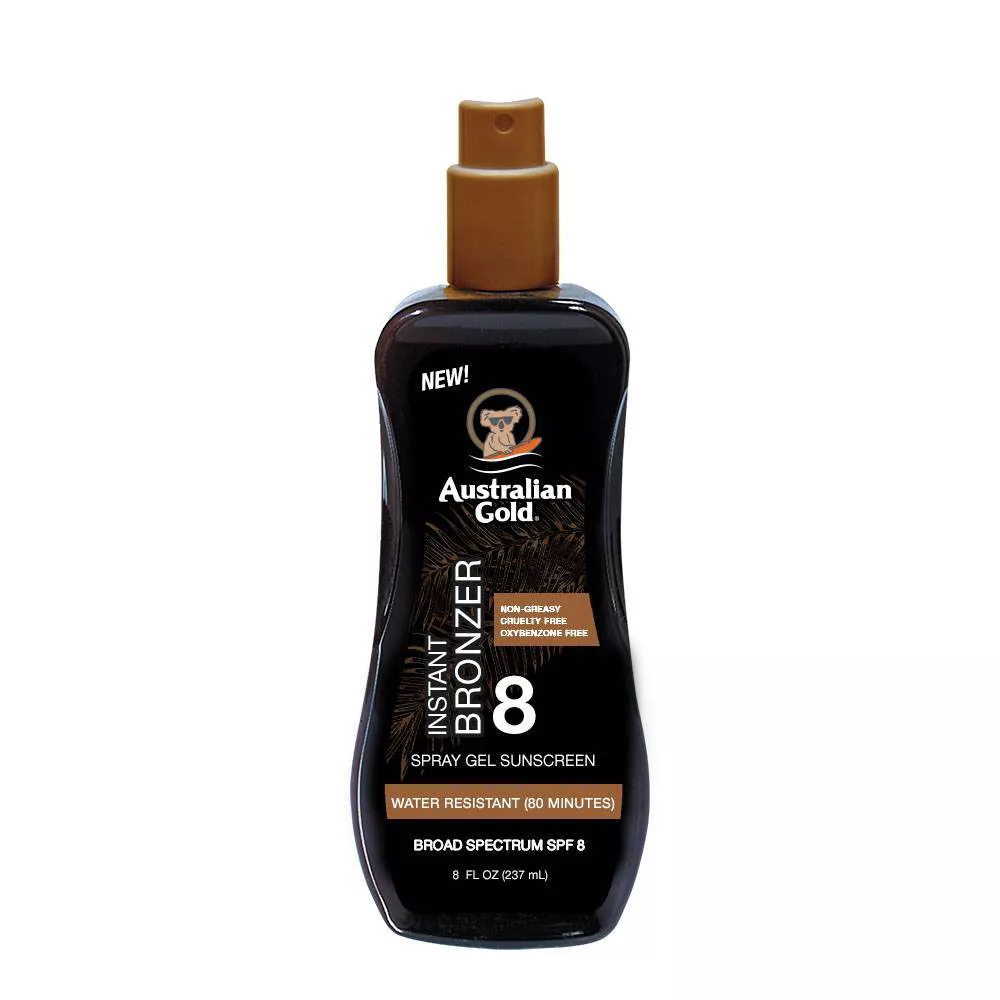 Australian Gold Spf 8 Spray Gel With Instant Bronzer, 8 Oz