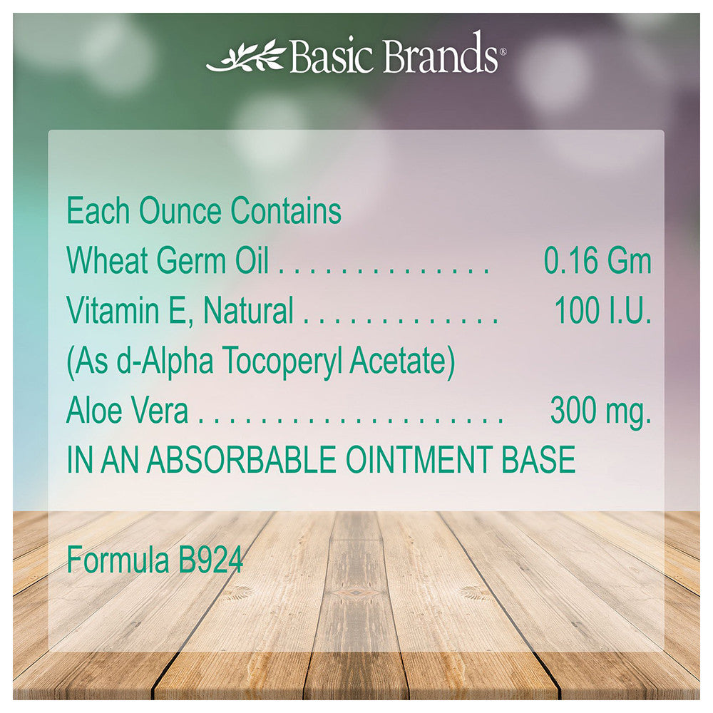 Basic Brands Vitamin E Ointment With Lavender for Dry Skin and Stretch Marks, 2 Oz