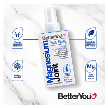 BetterYou Magnesium Joint Body Spray, 3.38 Oz