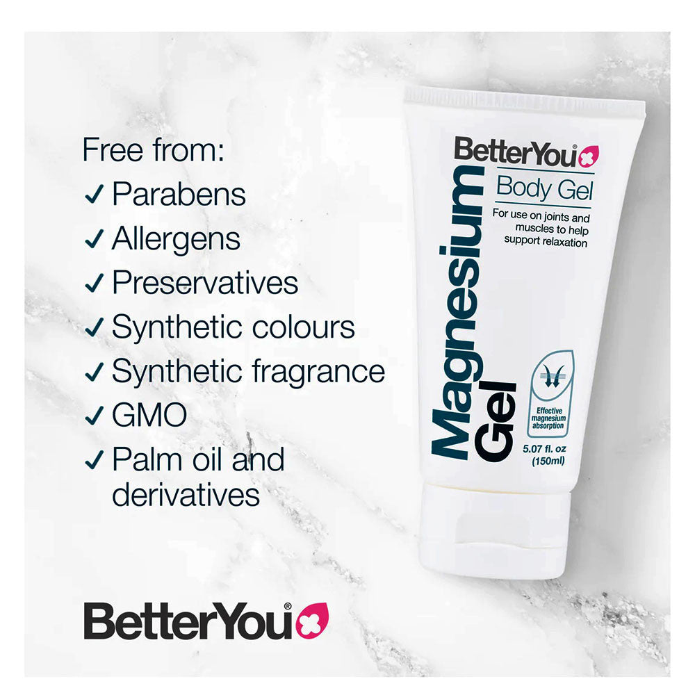BetterYou Magnesium Body Gel for Joints and Muscles, 5.07 Oz